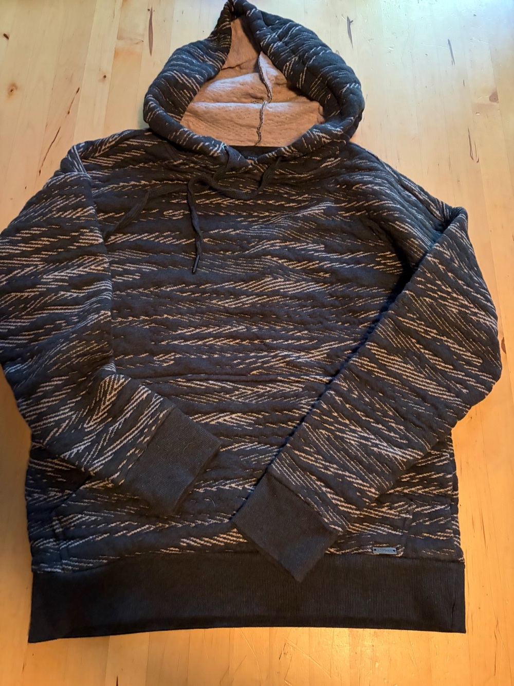 Prana Striped Knit Pullover in Navy and Light Pink